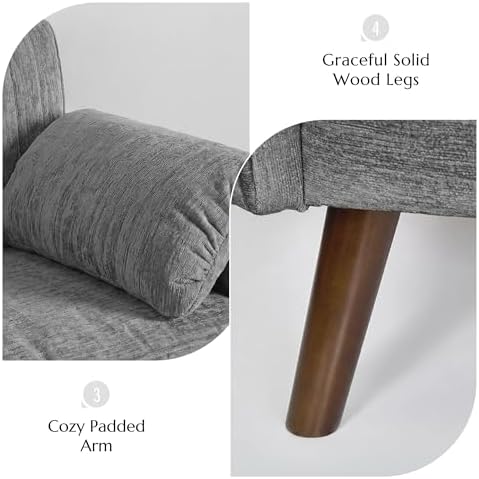 Modern Oversized Accent Reading Chair for Living Room, 43", Chenille, Gray