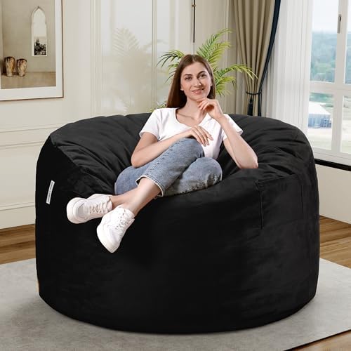 HABUTWAY Bean Bag Chair 3Ft Luxurious Velvet Ultra Soft Fur with High Rebound...