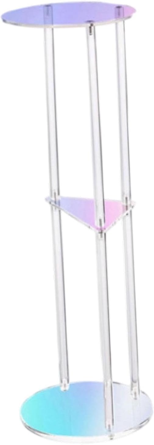Acrylic Side Table, 3-Tier Modern End Table 20x20x60cm (7.9x7.9x23.6in) for B...