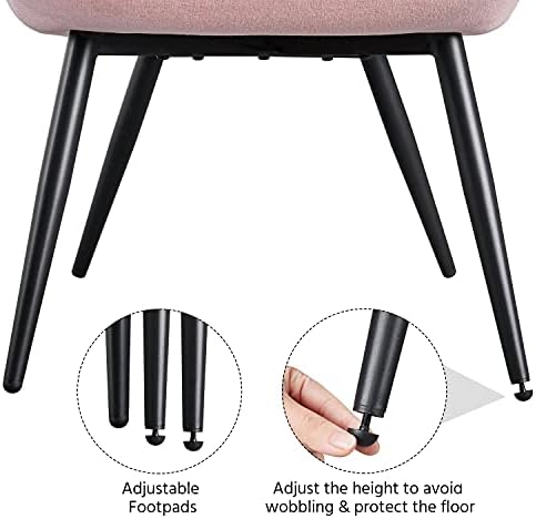 Yaheetech Accent Chair, Upholstered Armchair with Metal Legs, Pink | Linen Fa...