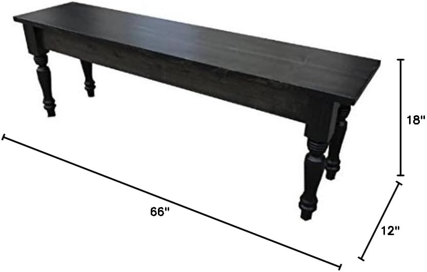 Franklin Farm Bench- Black (66)