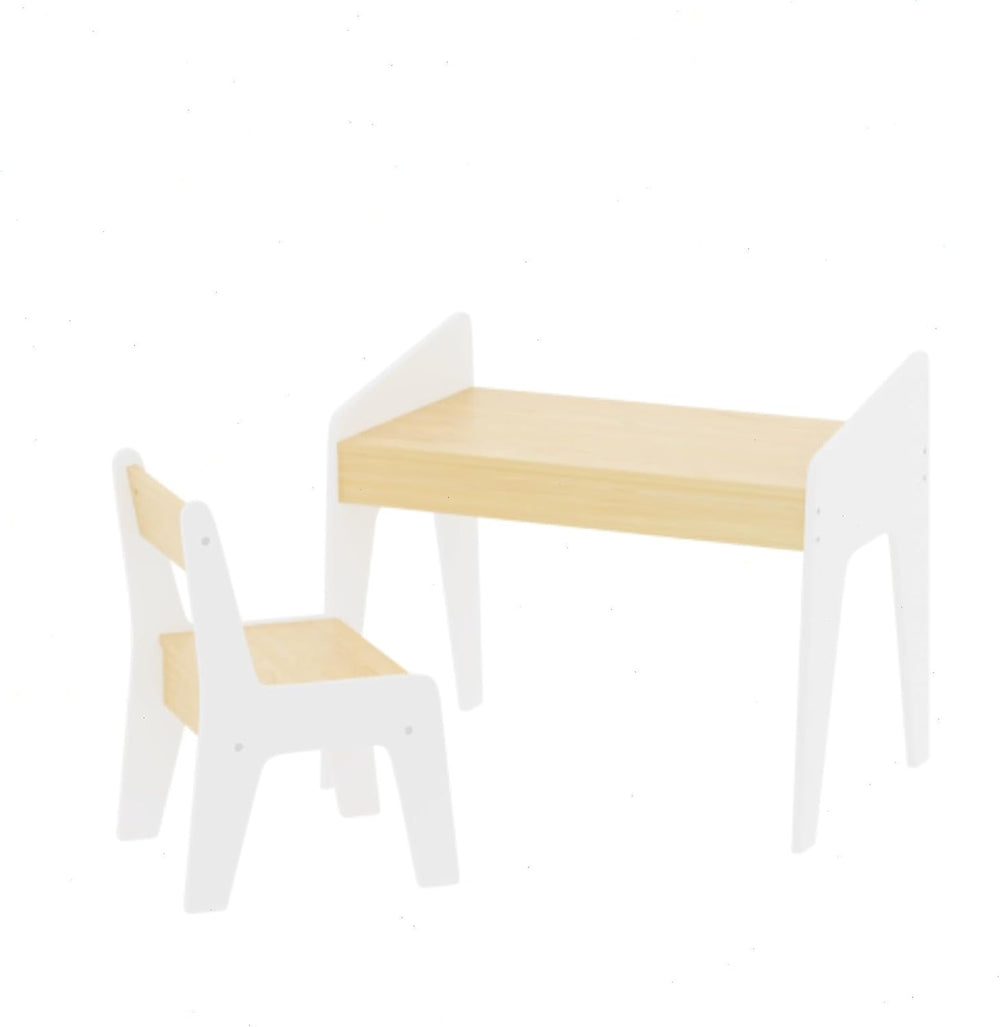 Table and Chair Set for Boys and Girls, Smooth MDF Wood, Scaled-Down Size, Mu...
