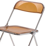 Clear Acrylic Folding Chair with Silver Legs Transparent Dining Chair for Clothing Store Photography