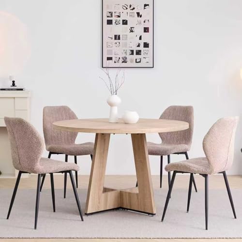 47 in Round Dining Table Set for 4, Kitchen Table and Chairs