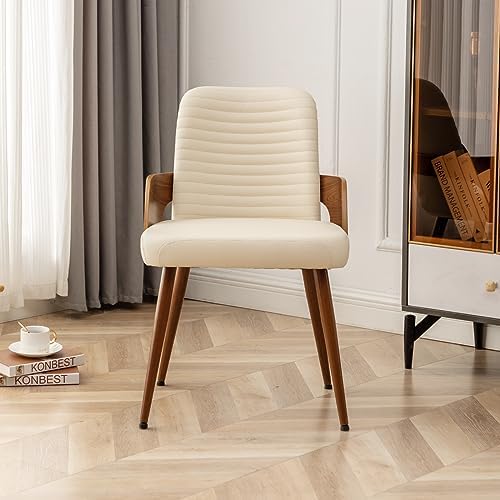 Dining Room Chairs,Mid Century Modern Kitchen Chair,Upholstered Faux Leather ...