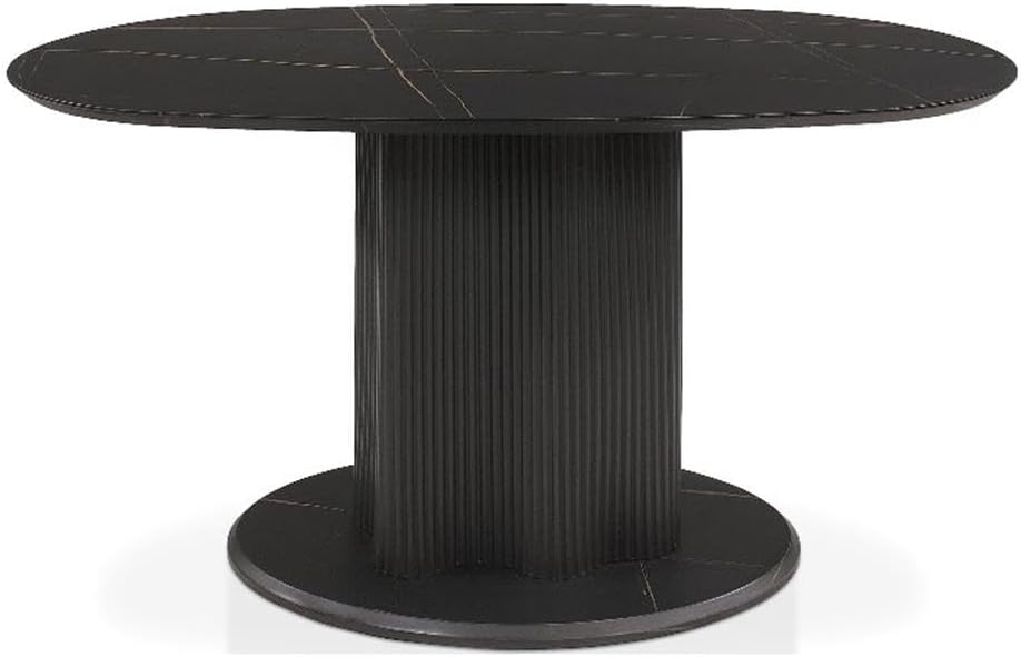 Homes: Inside + Out Elara Modern 54-inch Oval Dining Table with Fluted Pedest...