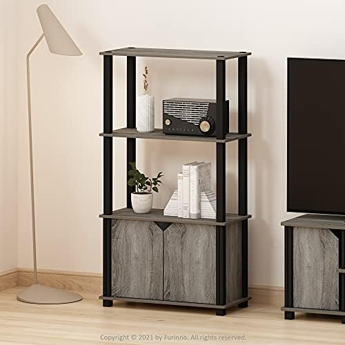 Furinno Go Green 4-Tier Storage Shelves, Book Shelf, French Oak