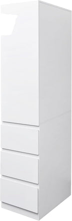 LUMISOL Modern Kitchen Pantry Cabinet with 3 Drawers, Buffet Cupboards Sideboard with 4 Door Shelves, Kitchen Hutch for Living Room Dining Room, White