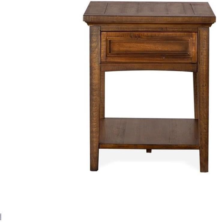 BOWERY HILL Traditional Rectangular End Table, Toasted Nutmeg Finish, 24&quot...