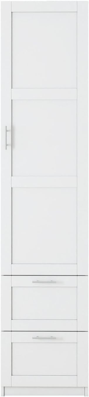 White Pantry Cabinet with Door and 2 Drawers, 70.87" Tall Freestanding K...