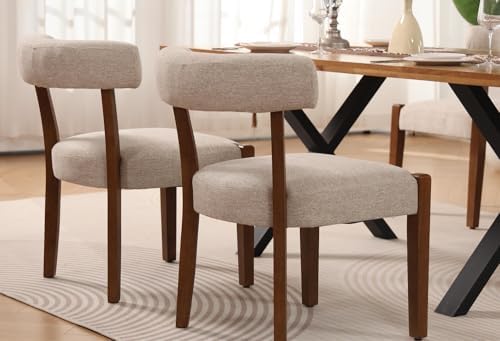 RNKSFX Upholstered Dining Chairs Set of 2, Walnut Wooden Kitchen & Dining...