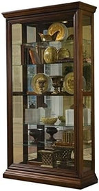 Pulaski Furniture Poplar Wood Sliding-Door Curio in a Rich Brown Finish