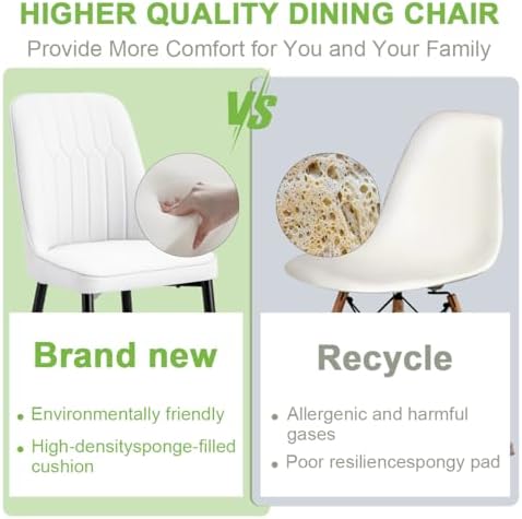 Dining Chairs Set of 4,Modern Dining Room Chairs,Faux Leather Dining Chairs w...