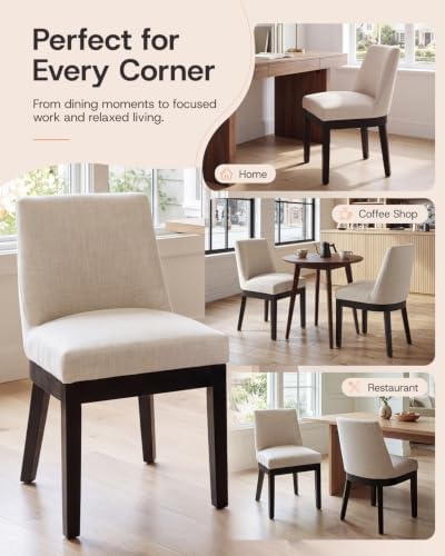 HNY Modern Dining Chairs Set of 6 with Comfortable Back Support, Farmhouse So...
