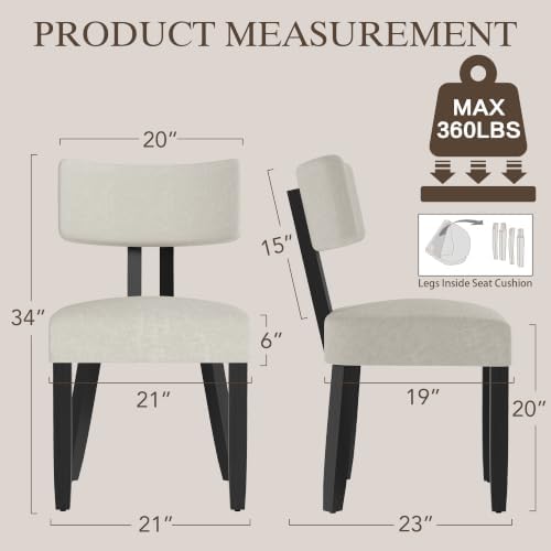 GOTMINSI Mid Century Modern Dining Chairs,Velvet Farmhouse Upholstered Kitche...