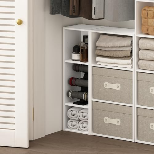 Furinno Fulda Book Shelf, 3-Tier Narrow Bookshelf, Bookcase with 10-in Width ...