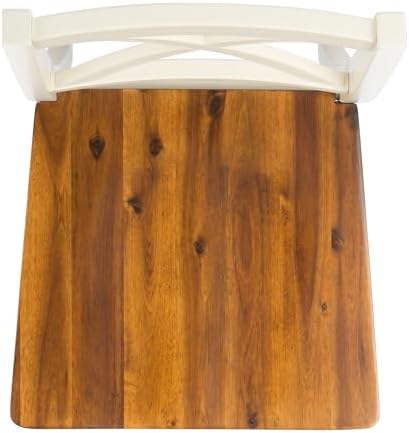 SAFAVIEH Akash Wood Dining Chair Set of 2, 17.5" White/Natural DCH9210A