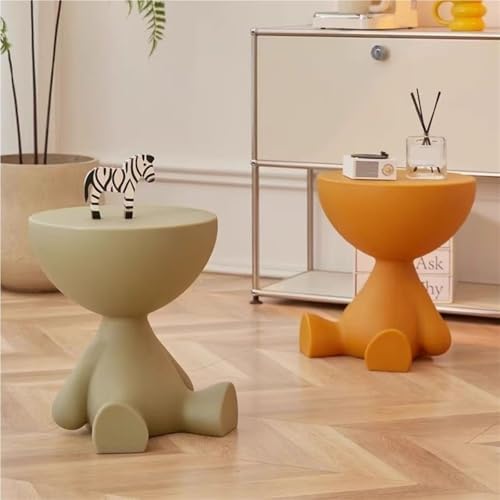 Side Table, Bedside Table with Storage, Round End Table, Balcony Table, Suita...