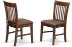 East West Furniture MZNO3-MAH-C 3 Piece Dinette Set for Small Spaces Contains a Rectangle Dining Table with Dropleaf and 2 Linen Fabric Dining Room Chairs, 36x54 Inch, Mahogany