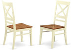 East West Furniture QUIN9-WHI-W 9 Piece Dining Table Set Includes a Rectangle Dinner Table with Butterfly Leaf and 8 Dining Room Chairs, 40x78 Inch, Buttermilk & Cherry