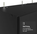 Madesa Kitchen Set 2 Pantry Storage Cabinet with 10 Utility Shelves 47" L Wooden Organization Unit for Kitchen (Black)