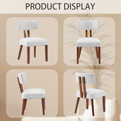 MOJAY Dining Chairs Set of 4, Mid Century Modern Kitchen Chair Linen Fabric S...