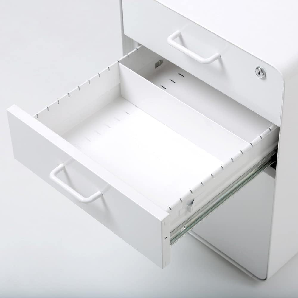 Poppin Stow 3-Drawer File Cabinet - White, 2 Utility Drawers and 1 Hanging Fi...