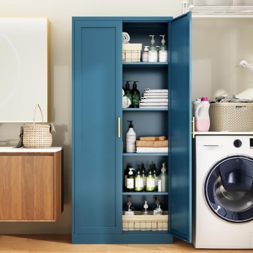 BESFUR 71" Tall Metal Storage Cabinet with 2 Doors and 4 Adjustable Shel...