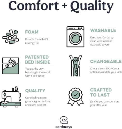 CordaRoy's Chenille Bean Bag Chair, Convertible Chair Folds from Bean Bag...