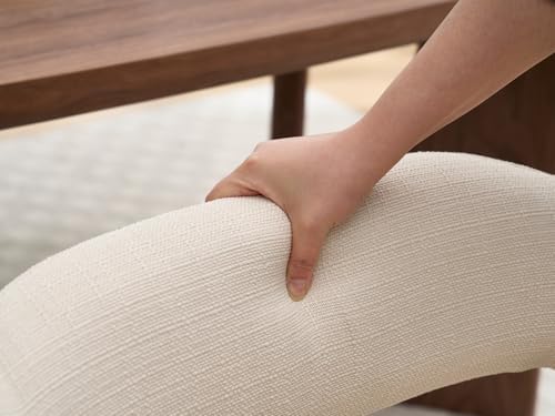 Farmhouse Dining Chairs Set of 4 - Upholstered Armchairs with Linen Cushions ...