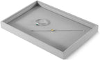 Velvet Stackable Jewelry Display Flat Tray For Ring Earring Necklace Bracelet, Bangle Pendant Storage Blank Plate, Shop Countertop Jewelry Dish Organizer (Gray)
