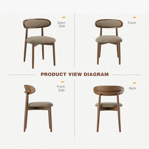 Dining Chairs Set of 6, Upholstered Dining Room Chairs with Solid Wood Legs |...