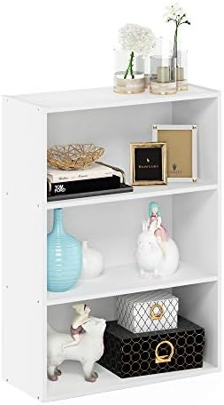Furinno PASIR Book Shelf, 3-Tier Bookshelf, Storage Shelves Bookcase, 9.7 x 2...