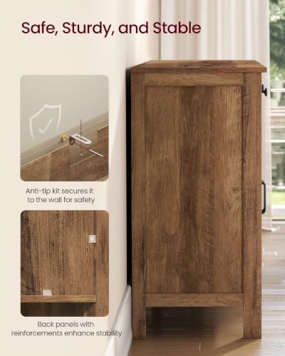 VASAGLE Farmhouse Buffet Cabinet, Coffee Bar with 2 Drawers