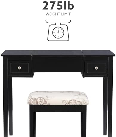 Linon Vanity Set, Black