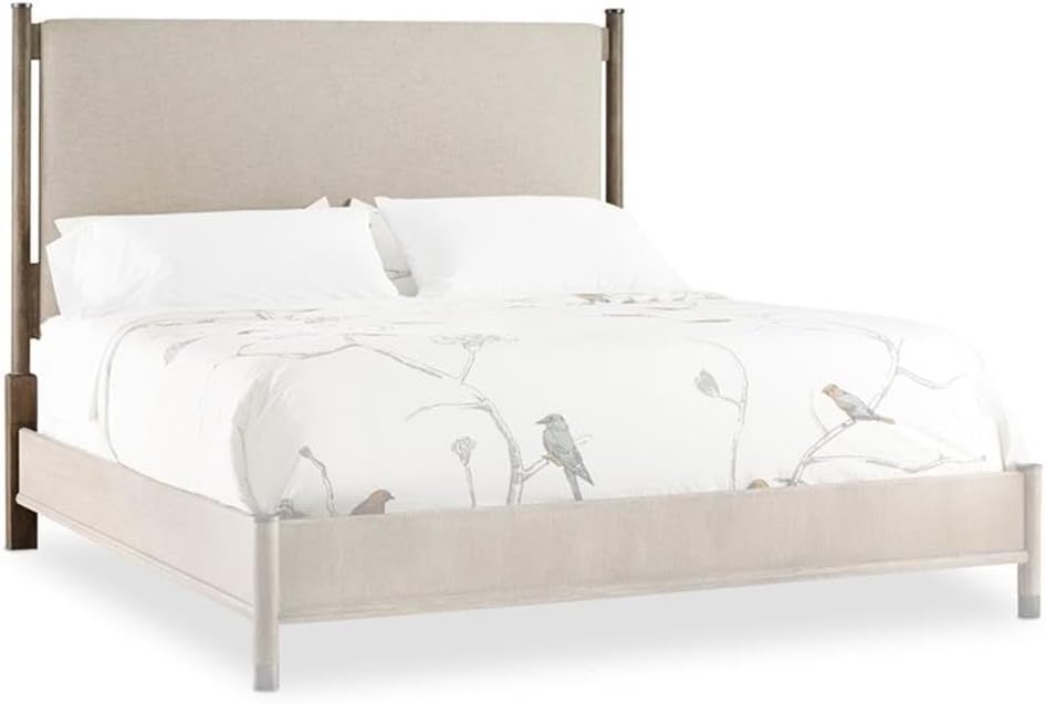 BOWERY HILL Transitional Fabric Upholstered Headboard, Kurtz Linen, Beige, Sa...