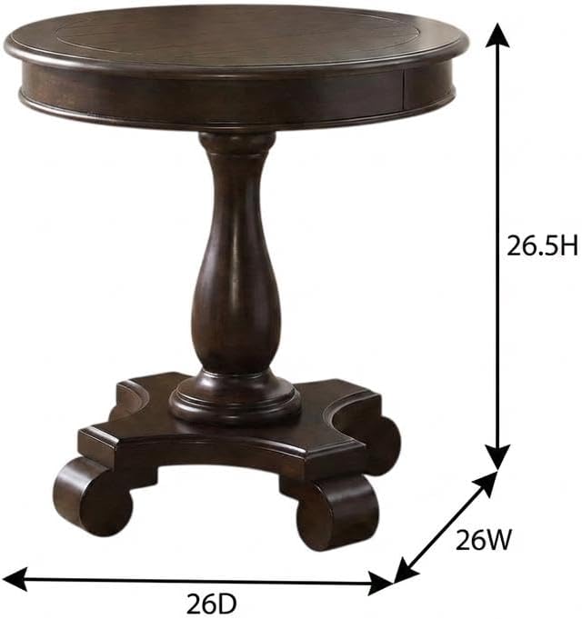Furnifact Espresso, Pedestal Table, MDF Construction, Pedestal Base, Durable ...