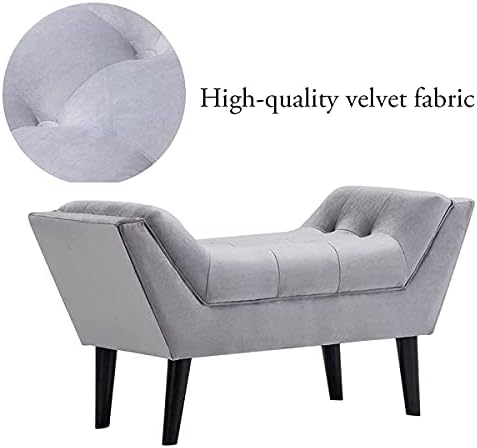 Andeworld Upholstered Tufted Small Cute Bench Ottoman for Entryway Foyer Bath...