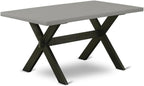 East West Furniture XT696 X-Style Mid-Century Modern Dining Table - a Rectangle Wooden Table Top with Stylish Legs, 36x60 Inch, Multi-Color
