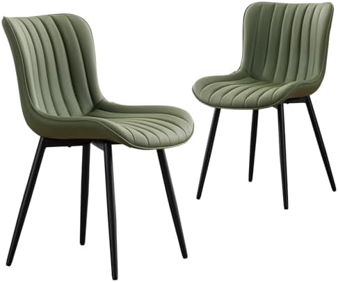 YOUNUOKE Dining Chairs Set of 2 Mid-Century Modern Kitchen Chair Green