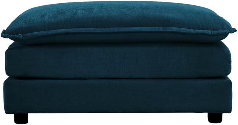 Chenille Ottoman Footrest for 2, 3, 4 Seater Sofa, Blue (Blue + Chenille-1)