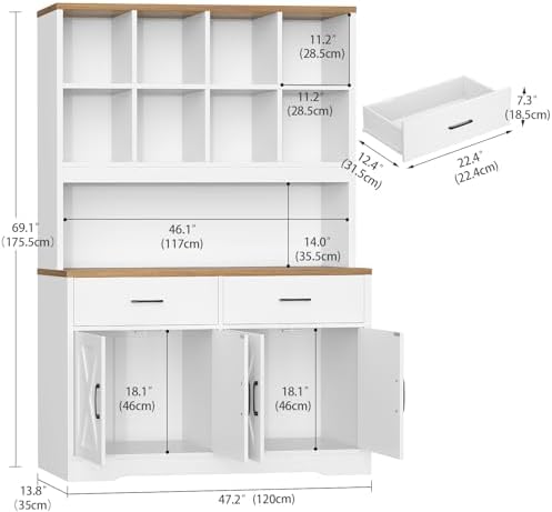 TEENFON Bookshelf and Bookcase, 5 Tier Floor Standing Bookshelves, Large Book...
