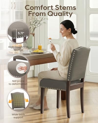 Upholstered Dining Chairs Set of 6 with Thickened Seat Cushion