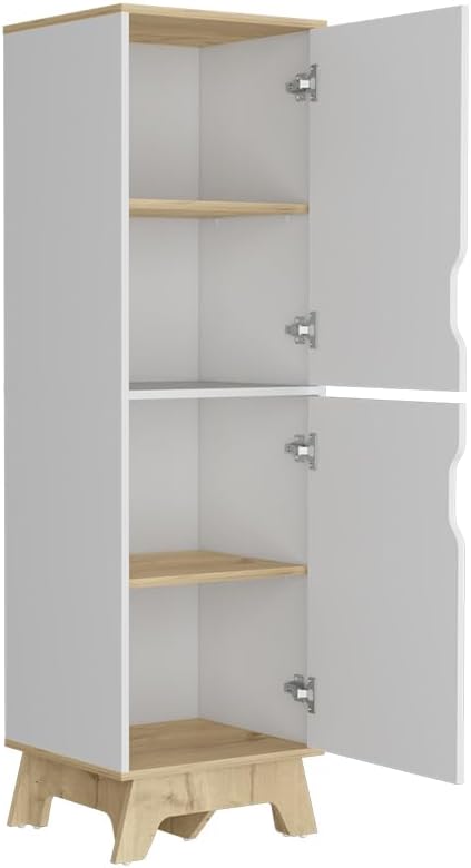 17.7" D*13.6" W*59.3" H Corner Freestanding Kitchen Pantry wit...