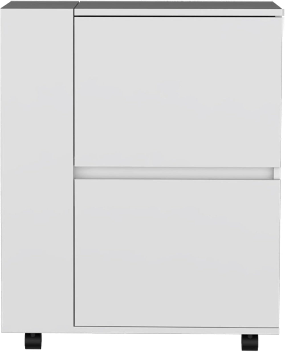 Pantry Cart Two Pull-Down Door Cabinets and Two Open Shelves, Storage Locker ...