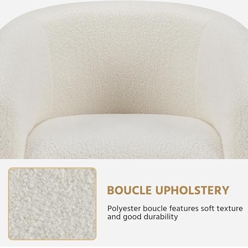 Yaheetech Compact Sherpa Accent Chairs Set of 2 for Small Spaces, Ivory | Com...