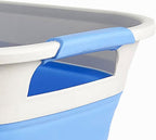 SAMMART 40L (10.5 Gallon) Collapsible Plastic Laundry Basket - Foldable Pop Up Storage Container/Organizer - Portable Laundry Hamper - Space Saving (1, Grey/Little Boy Blue)