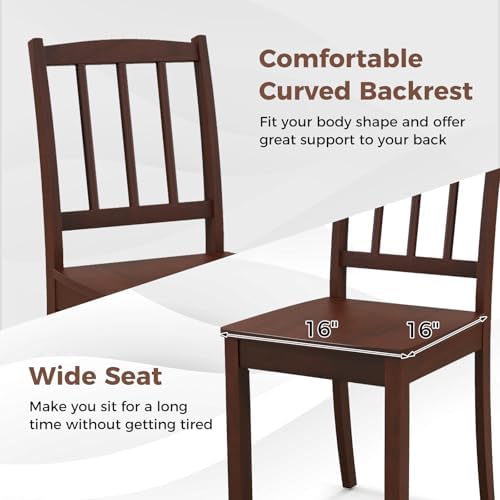 GIANTEX Farmhouse Dining Chairs Set of 4, Wood Kitchen Chair w/Ladder Back
