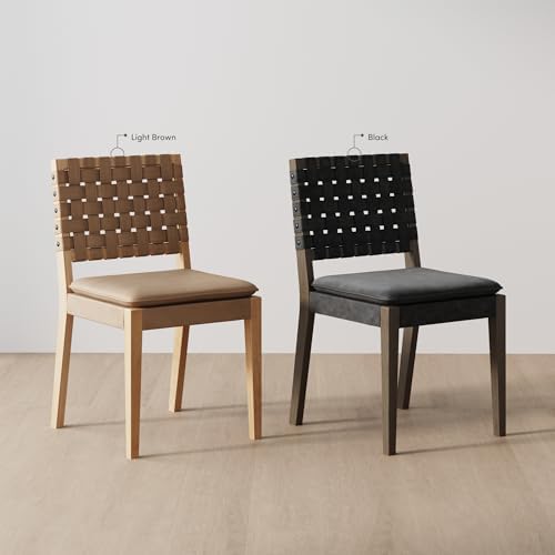 Nathan James Cohen Wood Dining Chair, Mid-Century Modern Upholstered Side Cha...