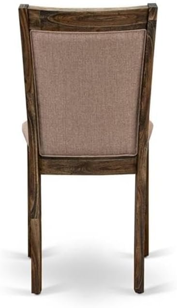 East West Furniture X777MZ716-5 5 Piece Kitchen Table Set for 4 Includes a Rectangle Dining Room Table with X-Legs and 4 Dark Khaki Linen Fabric Upholstered Chairs, 40x72 Inch, Multi-Color
